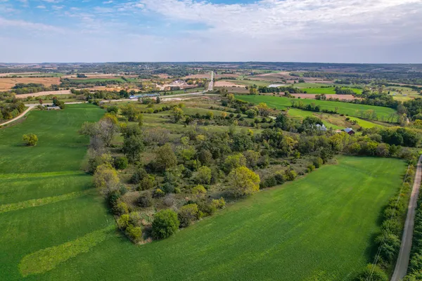 a view of a green field with lots of green space