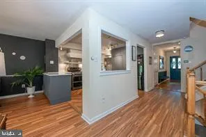 a view of a kitchen and dining room
