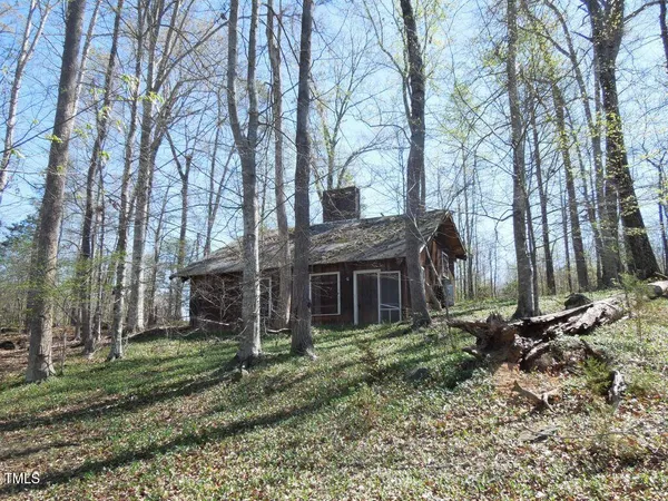 a view of a yard with trees