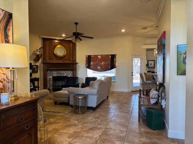 6303 112th Street Lubbock, TX 79424 - Photo 7 of 18 a living room with furniture and a fireplace