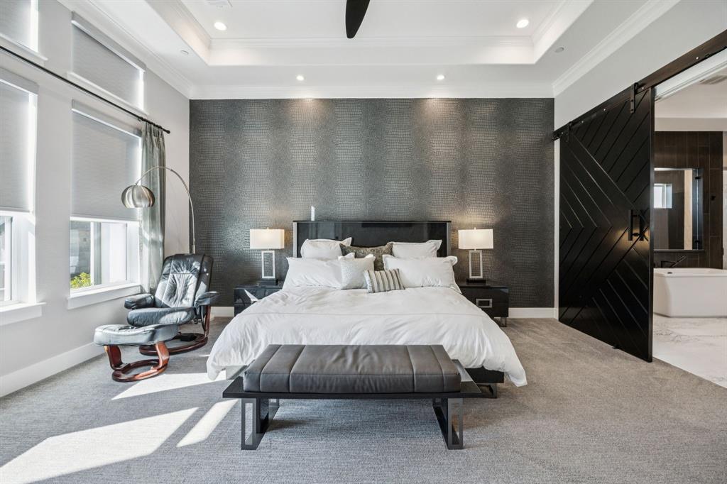 5215 Windsor Lane Copper Canyon, TX 75077 - Photo 12 of 31 Master Bedroom has French door to patio and automated shades