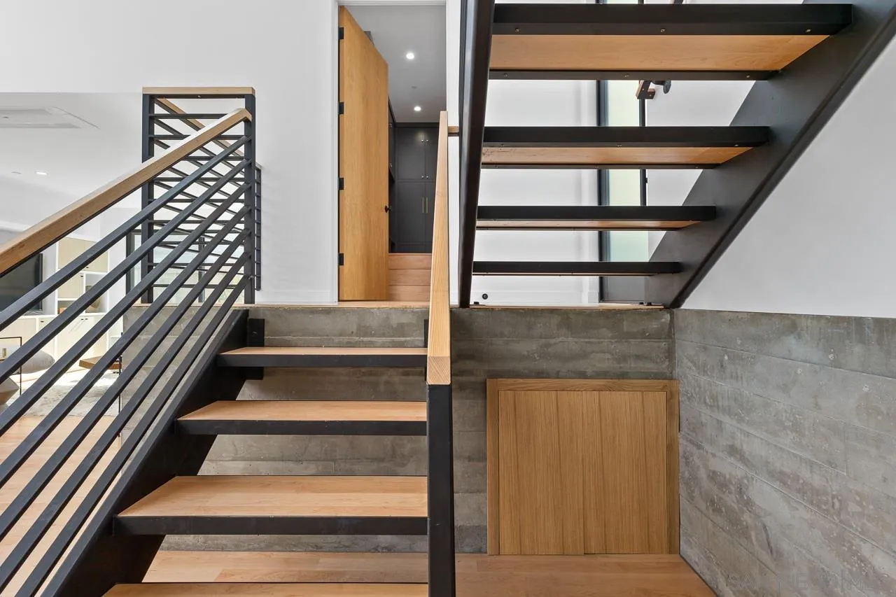 605 Cornish Drive Encinitas, CA 92024 - Photo 14 of 32 a view of staircase with white walls and windows