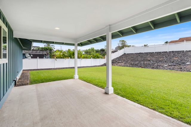 a view of a garden with an outdoor space
