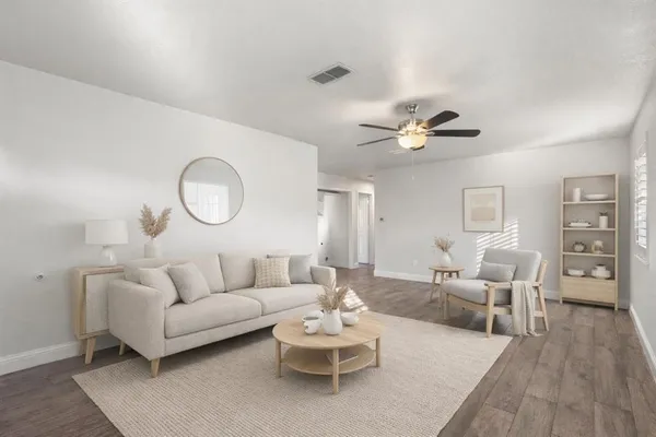 a living room with furniture