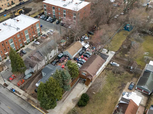 an aerial view of a city