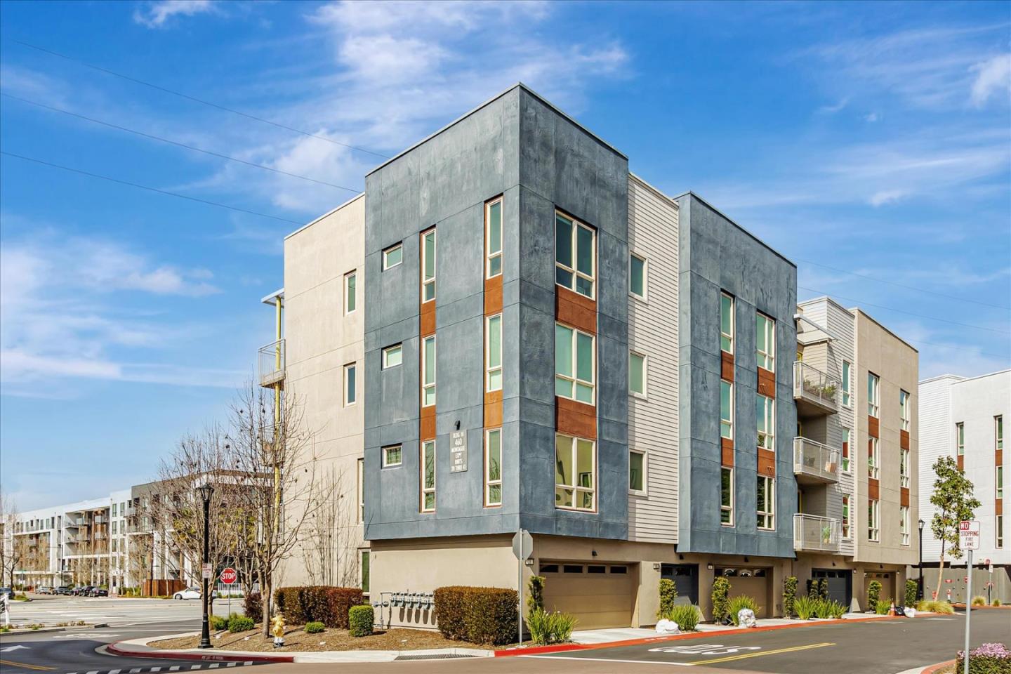 a city street lined with tall buildings