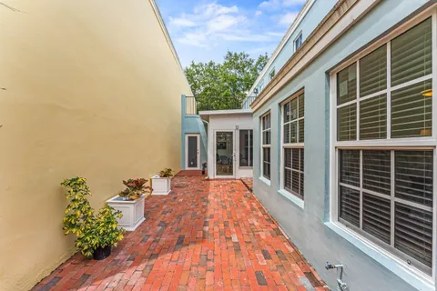 a view of porch with a potted plant
