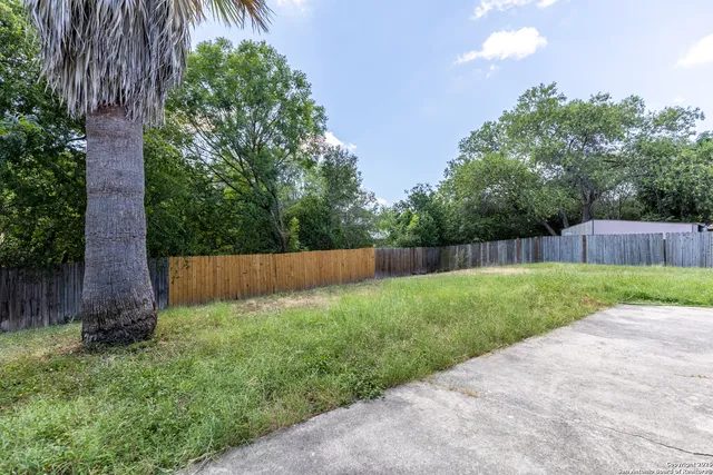 a view of a backyard