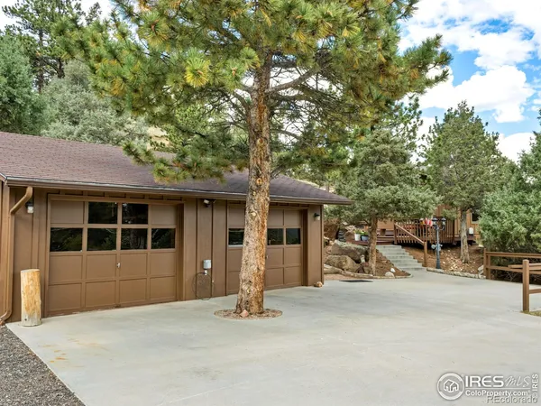 a front view of a house with patio
