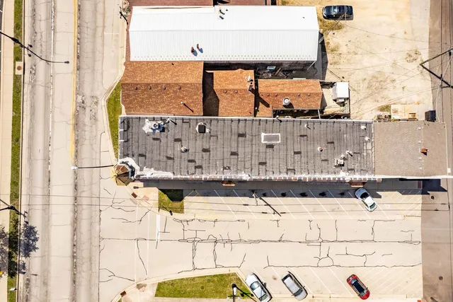 a view of a building with a outdoor space