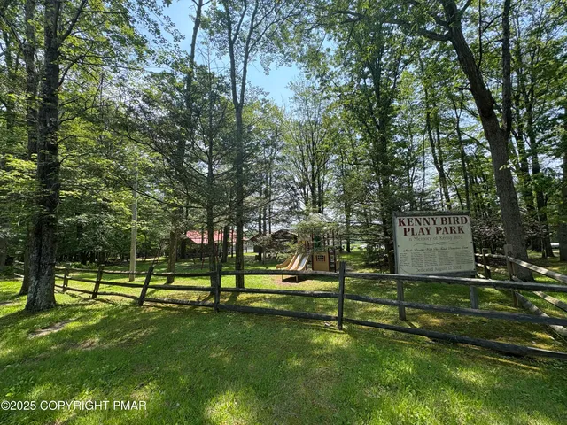 a view of a park with trees and grass