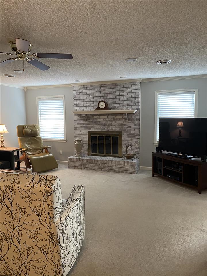 100 Ericson Road Memphis, TN 38018 - Photo 8 of 24 Spacious Den with gas fireplace, and sunny windows. Large enough for any size gathering.