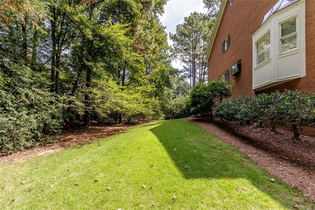 5377 Trentham Drive Dunwoody, GA 30338 - Photo 49 of 51 a view of a backyard with plants and large trees