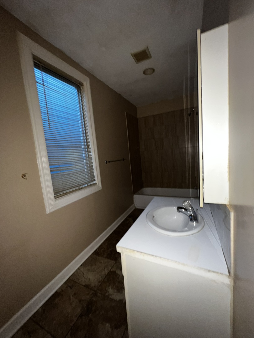1511 Greenleaf Street Evanston, IL 60202 - Photo 13 of 37 a bathroom with a sink and a mirror