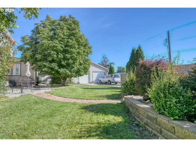 a view of yard with green space