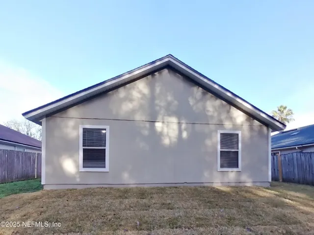 a backyard of a house