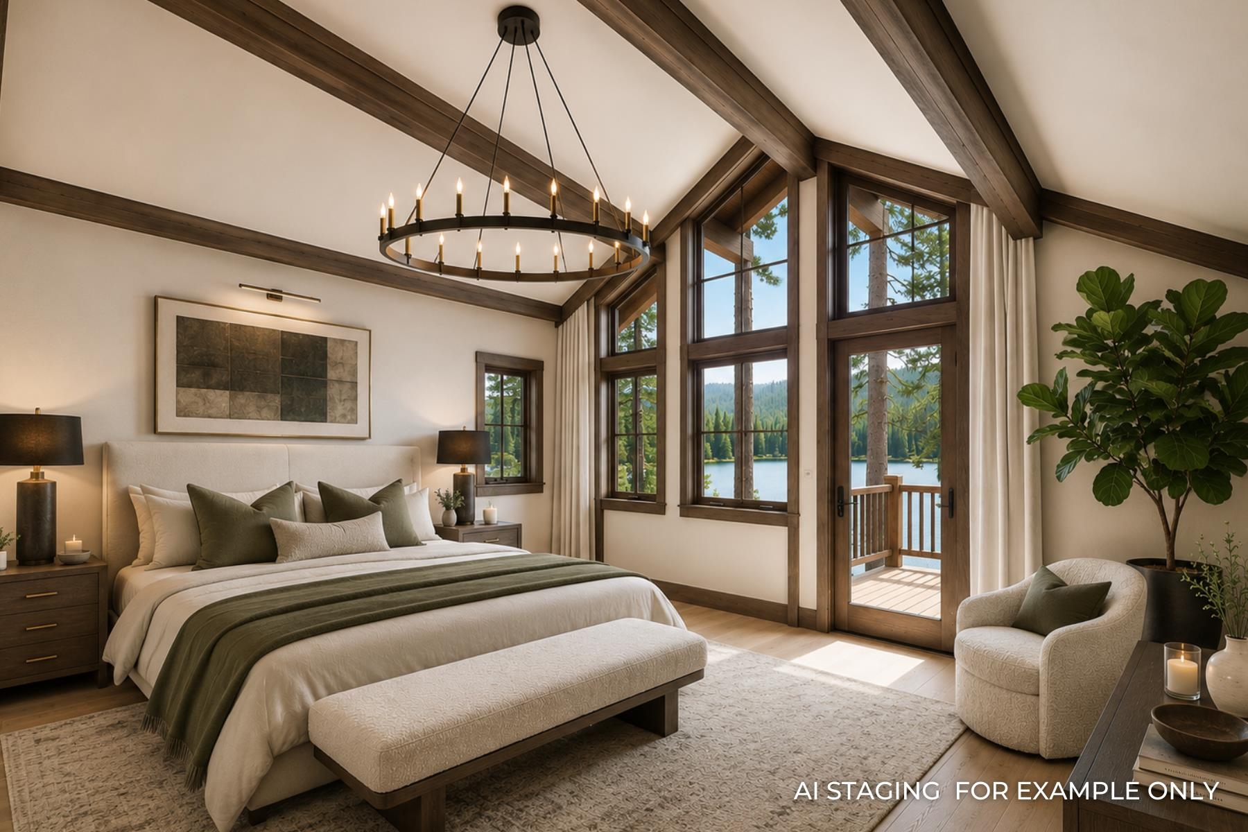 13351 Donner Pass Road Truckee, CA 96161 - Photo 16 of 28 a bedroom with furniture and a large window