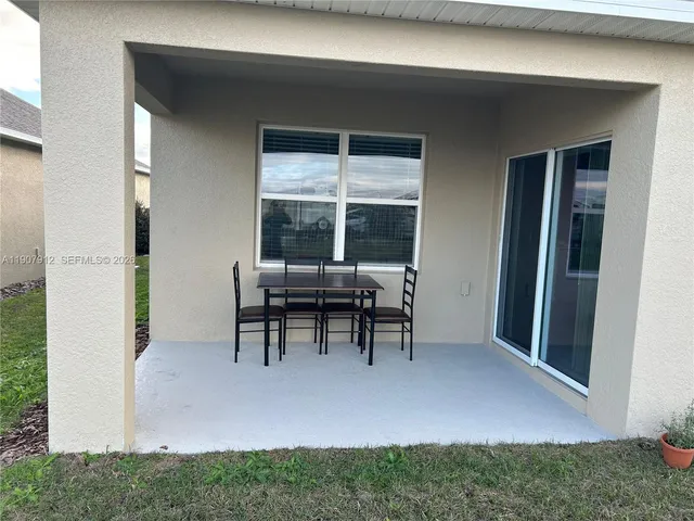 a view of outdoor space with seating