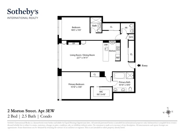 $3,600,000 | 100 Morton Street, Unit 3EW | West Village