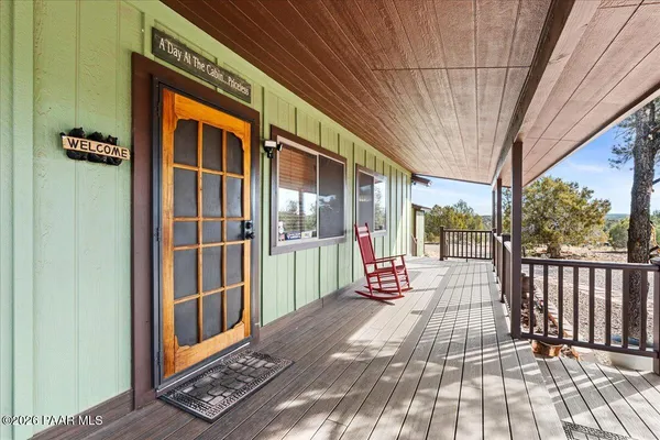a view of porch with seating space