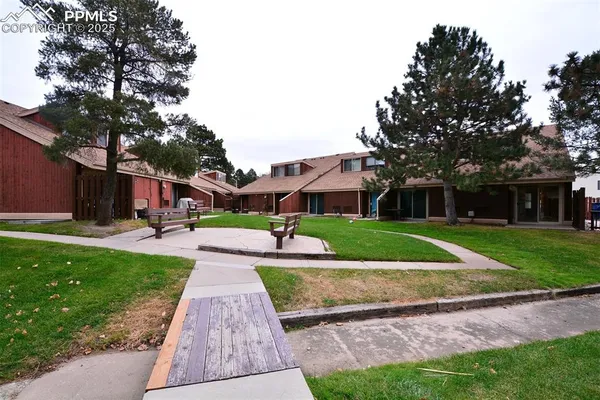 a view of a lake with houses