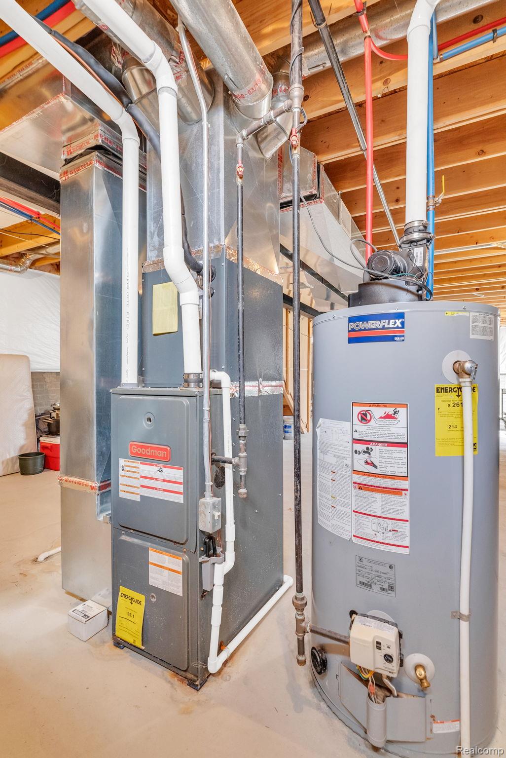 4122 Hawks Nest Road Utica, MI 48317 - Photo 59 of 74 Utility room featuring gas water heater and heating unit
