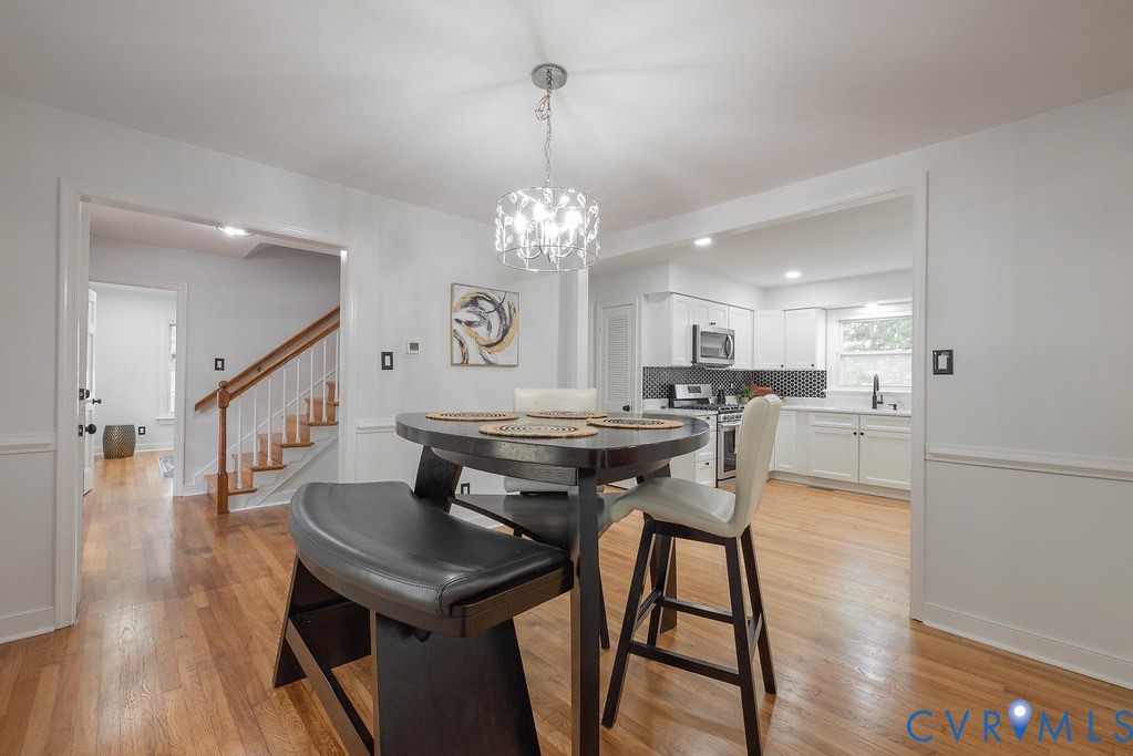11840 Winfore Drive Midlothian, VA 23113 - Photo 9 of 40 Dining area featuring hardwood flooring, a contemp