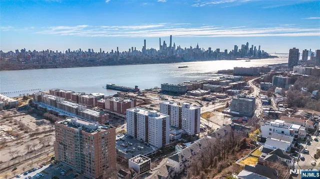a view of a city with ocean