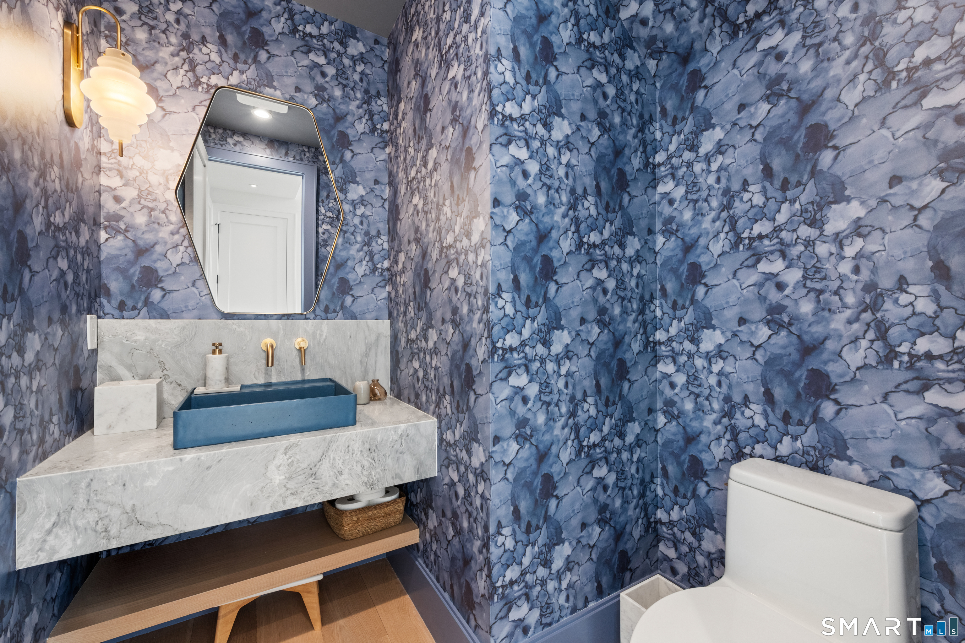 19 Mortar Rock Road Westport, CT 06880 - Photo 23 of 39 a bathroom with a toilet sink and mirror