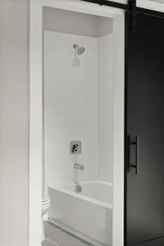 a view of a black and white wall