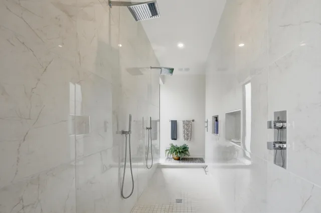 a bathroom with a shower