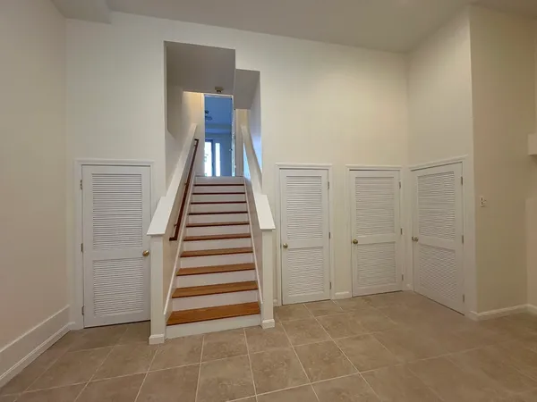 a view of an entryway with stairs
