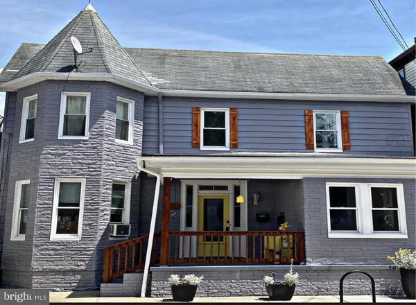 a front view of residential houses