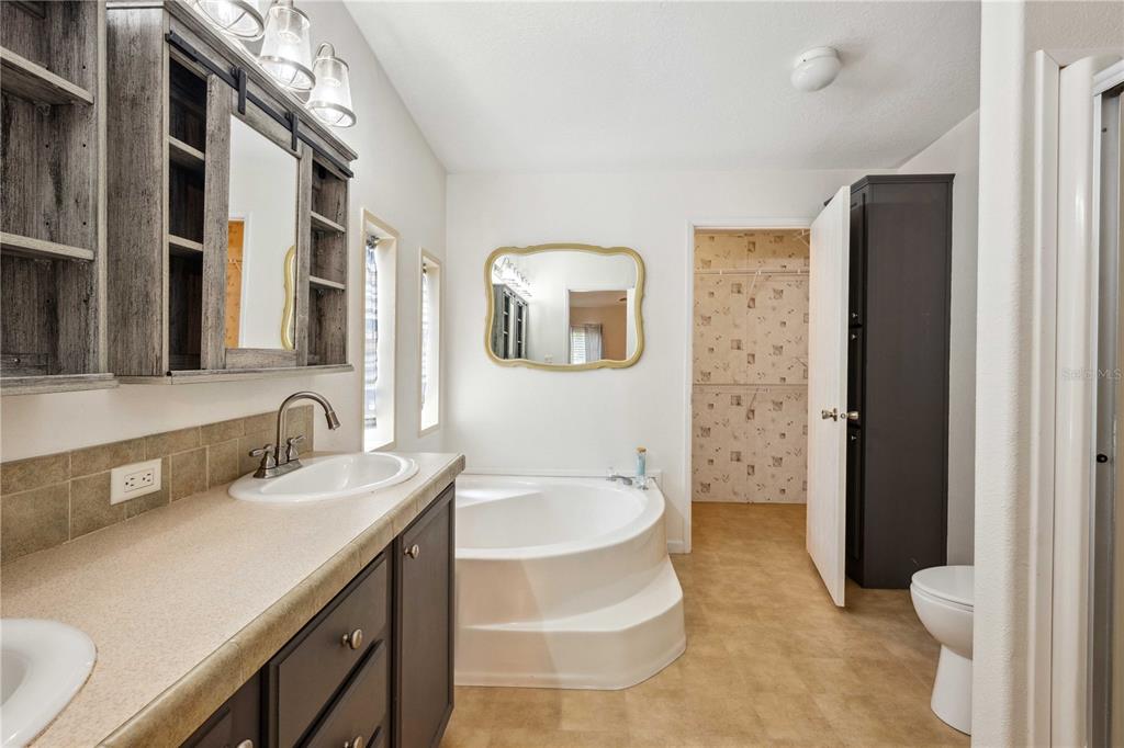 3319 Fox Ridge Boulevard Wesley Chapel, FL 33543 - Photo 35 of 50 a spacious bathroom with a sink double vanity and a mirror