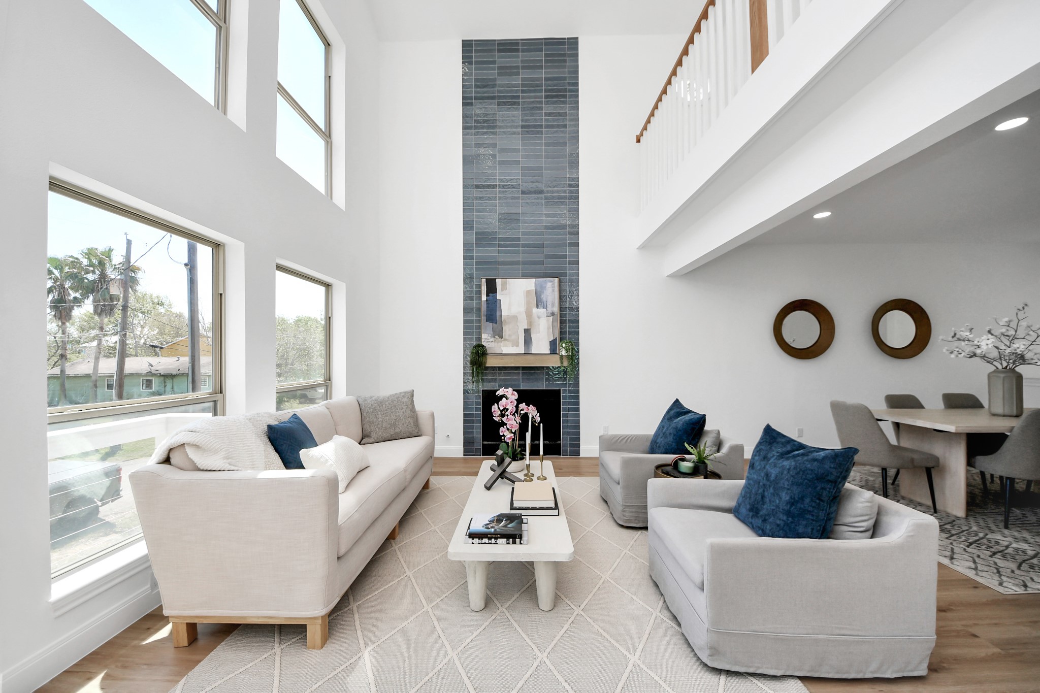 300 Narcissus Road Kemah, TX 77565 - Photo 1 of 47 a living room with fireplace furniture and a large window