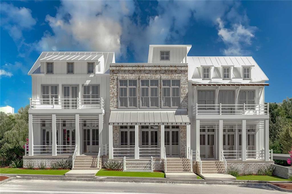 a front view of a building with street view