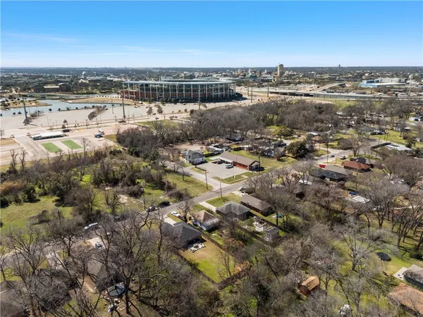 an aerial view of multiple house