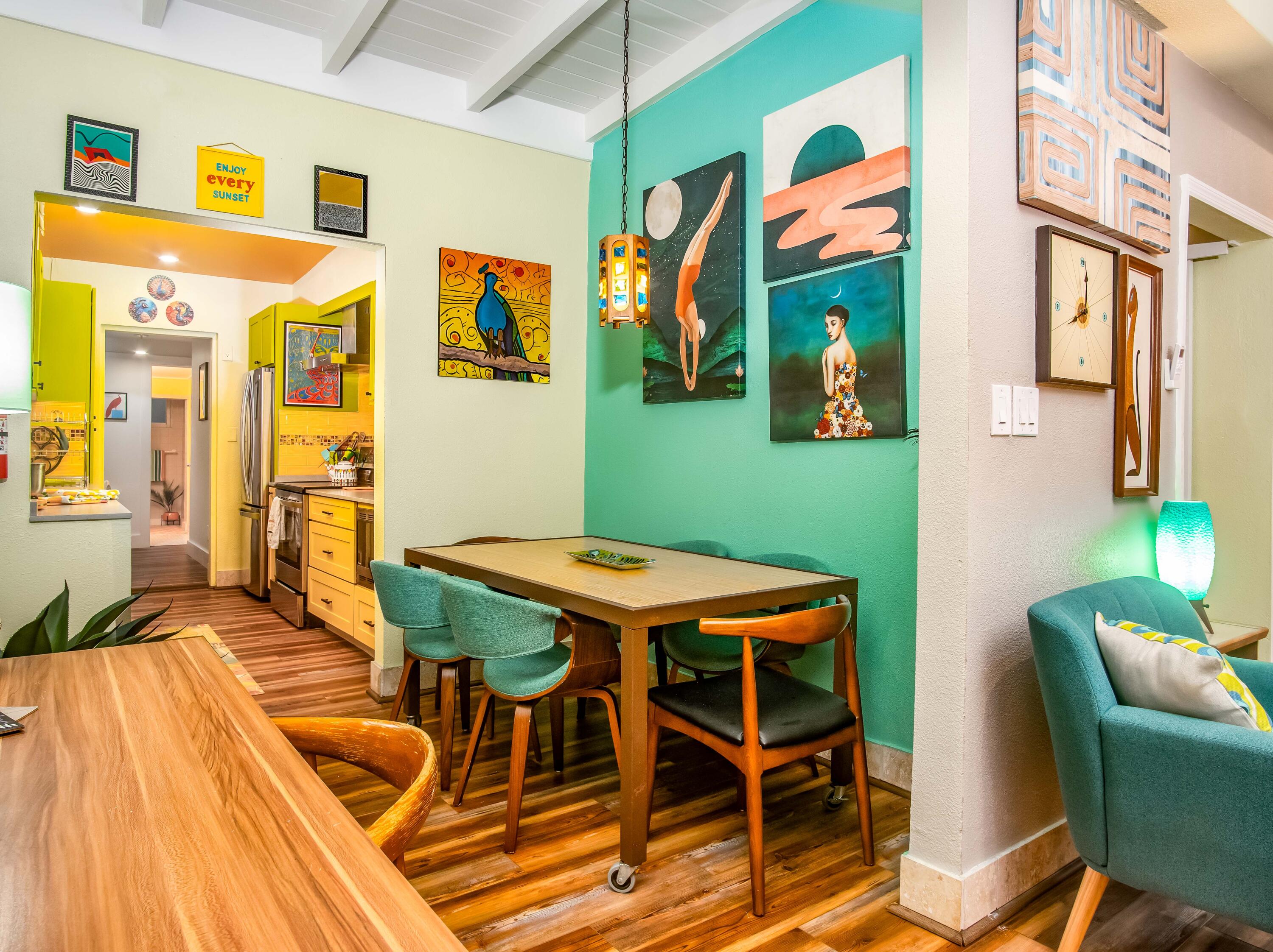 1519 Florida Street Key West, FL 33040 - Photo 53 of 86 a view of a dining room with furniture one side kitchen view and wooden floor