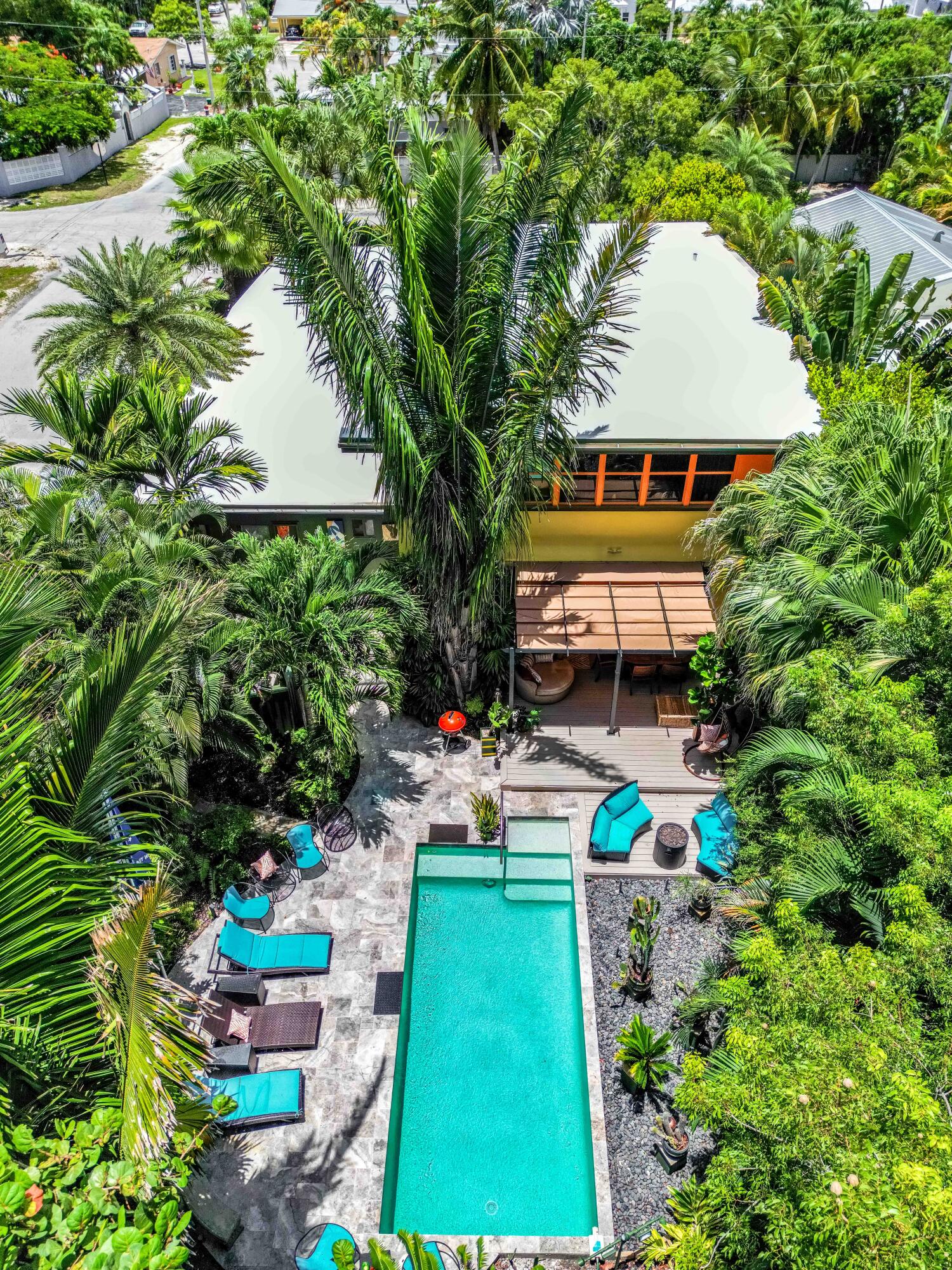 1519 Florida Street Key West, FL 33040 - Photo 10 of 86 an aerial view of a house with a yard patio fire pit and outdoor seating