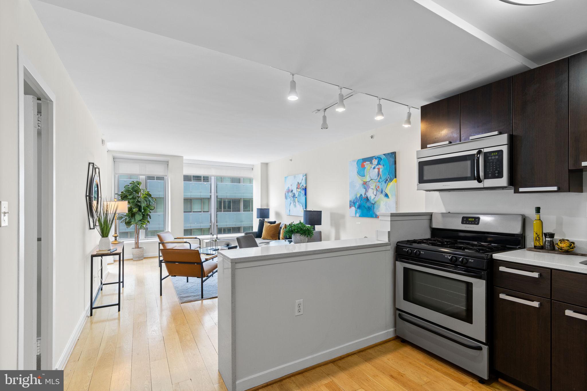 1101 3rd Street Southwest, Unit 312 Washington, DC 20024 - Photo 7 of 48 Open kitchen w granite, stainless & breakfast bar
