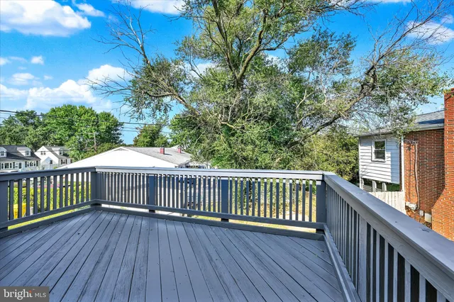 a view of a wooden deck