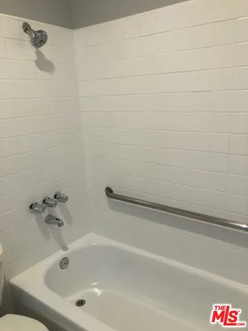 a bathroom with a bathtub