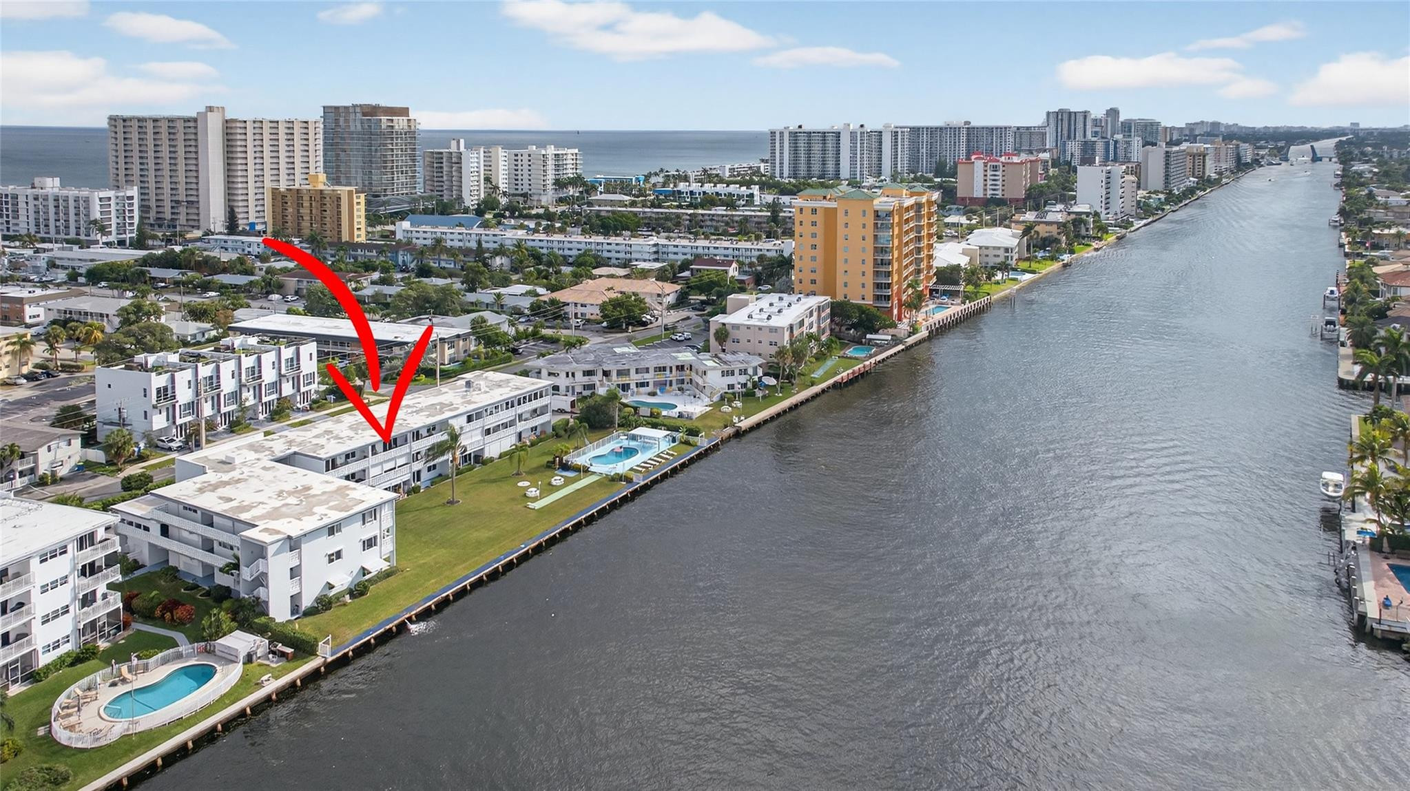 1001 North Riverside Drive, Unit 305 Pompano Beach, FL 33062 - Photo 40 of 44 a view of a city with tall buildings