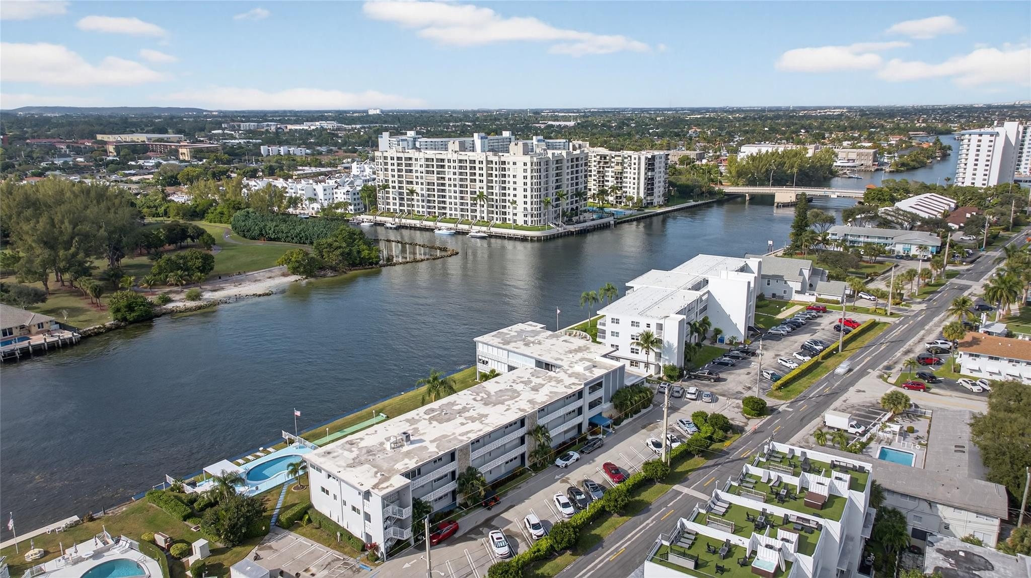 1001 North Riverside Drive, Unit 305 Pompano Beach, FL 33062 - Photo 42 of 44 an aerial view of a city with ocean view