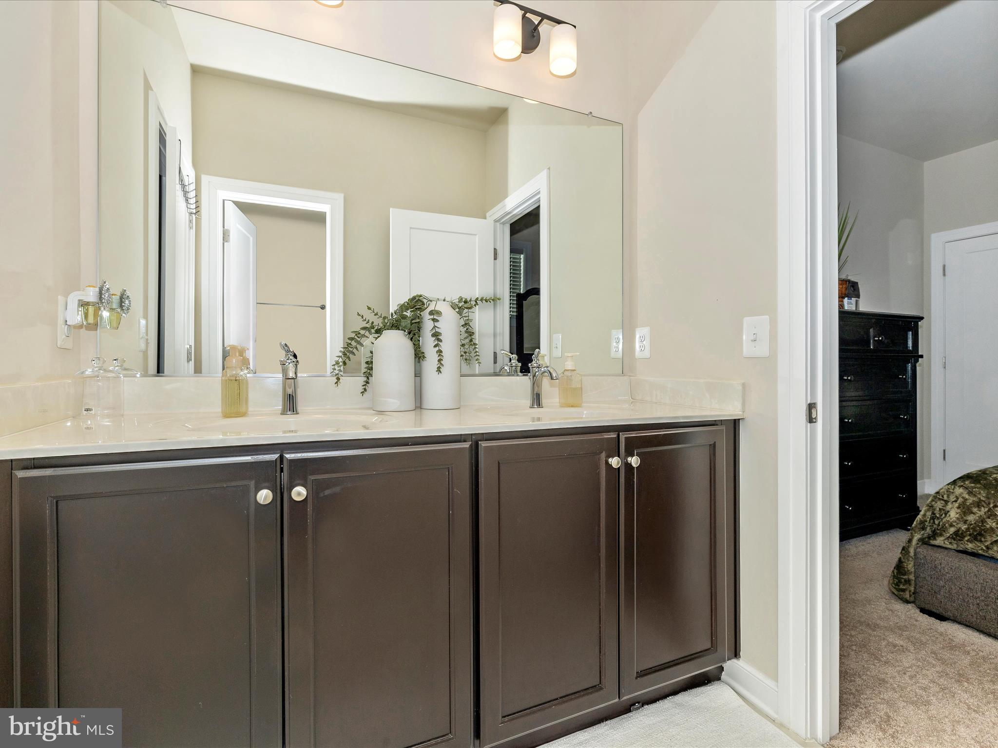11147 Hazelnut Lane Monrovia, MD 21770 - Photo 29 of 66 a bathroom with a double vanity sink and a mirror