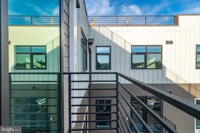 a view of a balcony with a sink