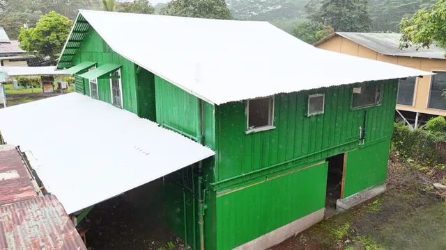 a view of a backyard