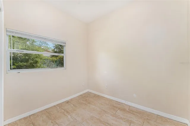 an empty room with a window