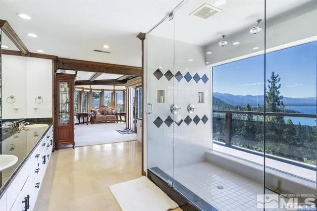 a bed room with furniture and a fireplace