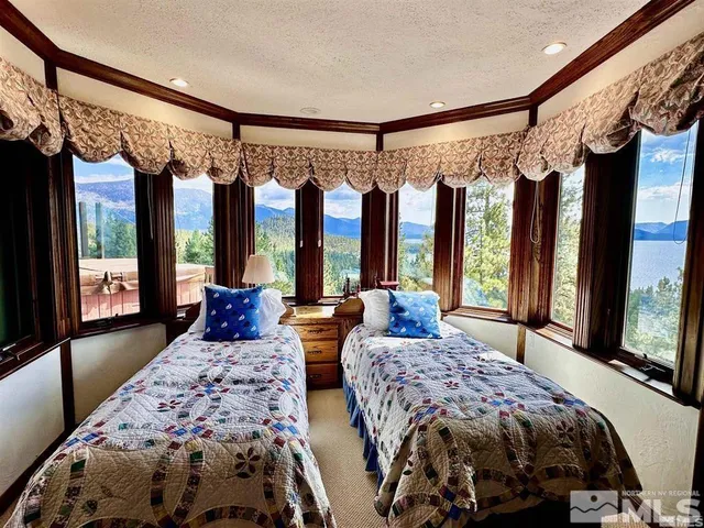 a view of lake with mountain